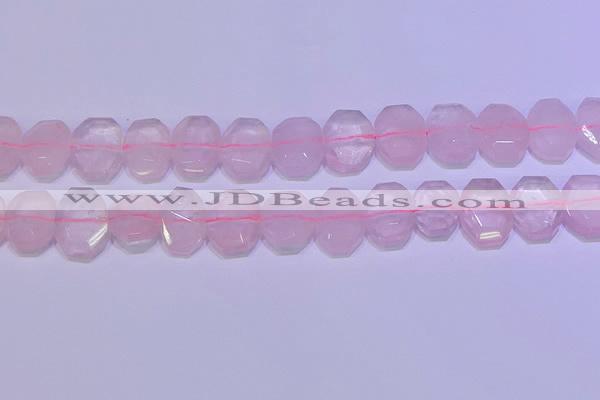 CNG6301 15.5 inches 13*18mm - 15*20mm faceted freeform rose quartz beads