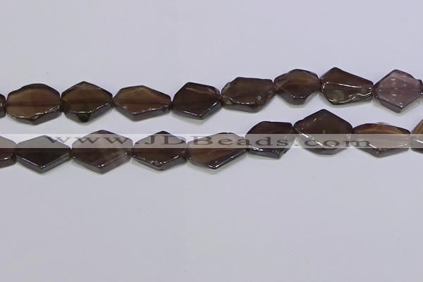 CNG6332 15.5 inches 14*18mm - 16*22mm freeform smoky quartz beads