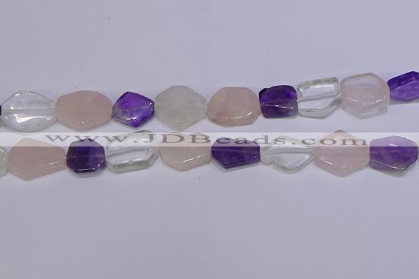 CNG6336 15.5 inches 14*18mm - 16*22mm freeform mixed quartz beads