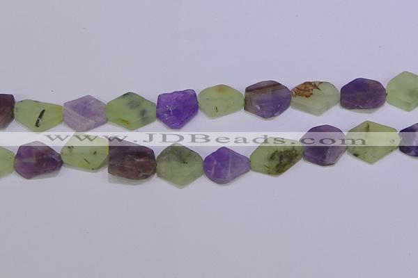 CNG6365 15.5 inches 14*18mm - 16*22mm freeform matte mixed quartz beads