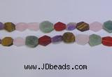 CNG6375 15.5 inches 14*18mm - 16*22mm freeform matte mixed gemstone beads