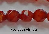 CNG6506 15.5 inches 10mm faceted nuggets red agate beads