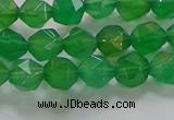 CNG6512 15.5 inches 6mm faceted nuggets green agate beads