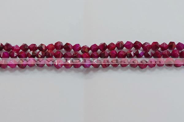 CNG6534 15.5 inches 6mm faceted nuggets red tiger eye beads