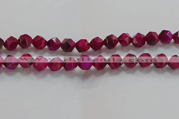 CNG6537 15.5 inches 12mm faceted nuggets red tiger eye beads