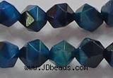 CNG6540 15.5 inches 10mm faceted nuggets blue tiger eye beads