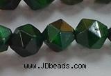 CNG6549 15.5 inches 12mm faceted nuggets green tiger eye beads