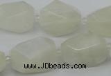 CNG6926 12*16mm - 15*25mm faceted nuggets white moonstone beads