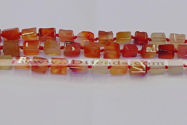 CNG6933 15.5 inches 8*12mm - 10*16mm nuggets red agate beads