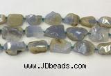 CNG6949 15.5 inches 22*30mm - 30*40mm freeform blue chalcedony beads