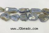 CNG6951 15.5 inches 22*30mm - 30*40mm freeform blue chalcedony beads