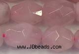 CNG6953 12*14mm - 13*16mm faceted nuggets rose quartz beads