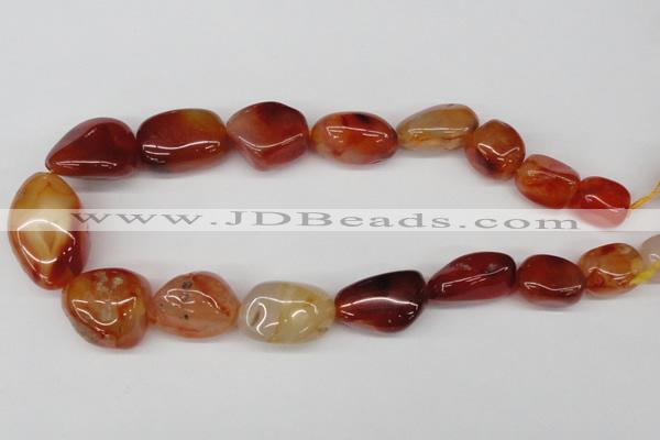 CNG70 15.5 inches 13*18mm - 25*35mm nuggets red agate gemstone beads