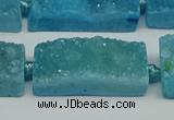 CNG7016 15.5 inches 10*28mm - 12*30mm freeform druzy agate beads