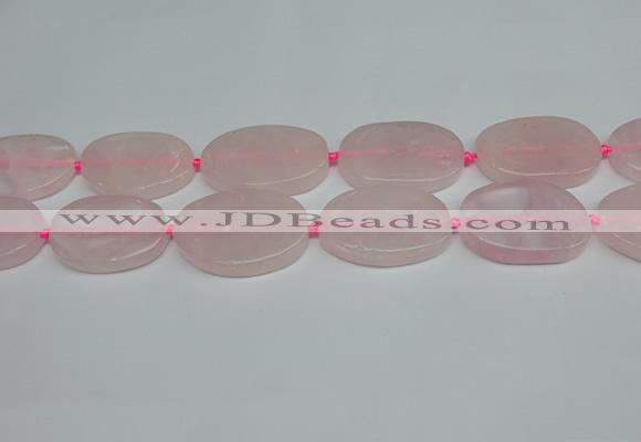 CNG7051 15.5 inches 25*35mm - 30*45mm freeform rose quartz beads