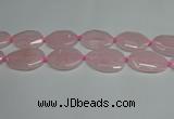 CNG7088 15.5 inches 25*35mm - 35*45mm faceted freeform rose quartz beads