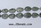 CNG7114 20*25mm - 30*40mm freeform grey green brecciated jasper beads