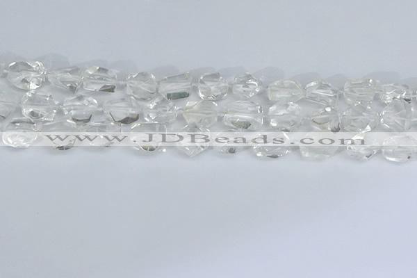 CNG7130 15.5 inches 6*10mm - 10*14mm faceted nuggets white crystal beads