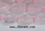 CNG7131 15.5 inches 6*10mm - 10*14mm faceted nuggets rose quartz beads