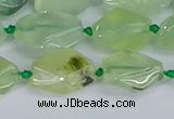 CNG7133 15.5 inches 6*10mm - 10*14mm faceted nuggets prehnite beads