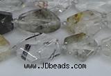 CNG7134 6*10mm - 10*14mm faceted nuggets green ghost quartz beads