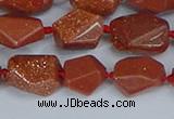 CNG7135 15.5 inches 6*10mm - 10*14mm faceted nuggets glodstone beads