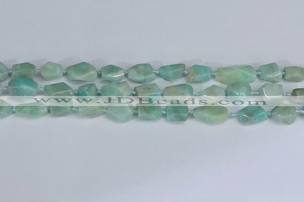 CNG7136 6*10mm - 10*14mm faceted nuggets Brazilian amazonite beads