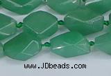 CNG7137 6*10mm - 10*14mm faceted nuggets green aventurine beads