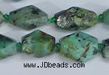 CNG7138 6*10mm - 10*14mm faceted nuggets African turquoise beads