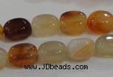 CNG714 15.5 inches 10*14mm nuggets red agate beads wholesale