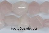 CNG7145 15.5 inches 8*12mm - 13*18mm faceted nuggets rose quartz beads