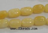 CNG716 15.5 inches 10*14mm nuggets rice yellow jade beads wholesale