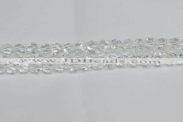 CNG7211 15.5 inches 8mm faceted nuggets white crystal beads