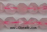 CNG7228 15.5 inches 12mm faceted nuggets rose quartz beads