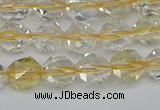 CNG7230 15.5 inches 6mm faceted nuggets citrine gemstone beads