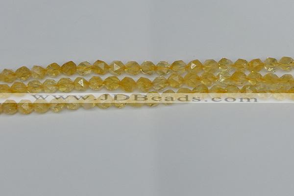 CNG7236 15.5 inches 8mm faceted nuggets citrine beads wholesale