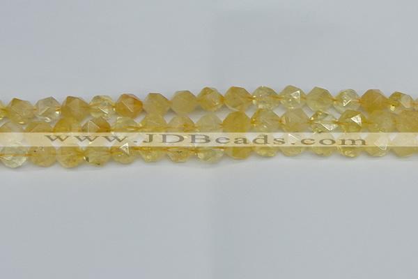 CNG7237 15.5 inches 10mm faceted nuggets citrine beads wholesale