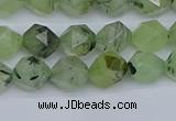 CNG7240 15.5 inches 6mm faceted nuggets green rutilated quartz beads