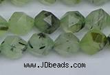 CNG7241 15.5 inches 8mm faceted nuggets green rutilated quartz beads