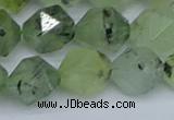 CNG7243 15.5 inches 12mm faceted nuggets green rutilated quartz beads