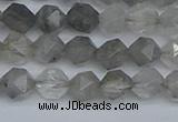 CNG7250 15.5 inches 6mm faceted nuggets cloudy quartz beads