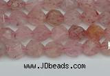 CNG7255 15.5 inches 6mm faceted nuggets strawberry quartz beads