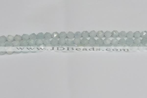 CNG7260 15.5 inches 6mm faceted nuggets aquamarine beads