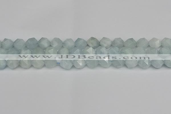 CNG7262 15.5 inches 10mm faceted nuggets aquamarine beads