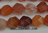 CNG7283 15.5 inches 12mm faceted nuggets red rabbit hair quartz beads