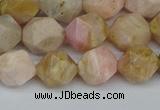 CNG7301 15.5 inches 8mm faceted nuggets pink opal gemstone beads