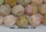 CNG7302 15.5 inches 10mm faceted nuggets pink opal gemstone beads