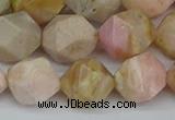 CNG7303 15.5 inches 12mm faceted nuggets pink opal gemstone beads