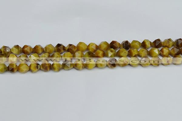 CNG7306 15.5 inches 8mm faceted nuggets golden tiger eye beads