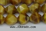 CNG7307 15.5 inches 10mm faceted nuggets golden tiger eye beads